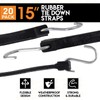 XSTRAP STANDARD 20 Pack 15'' Adjustable Rubber Tarp Straps, EPDM
