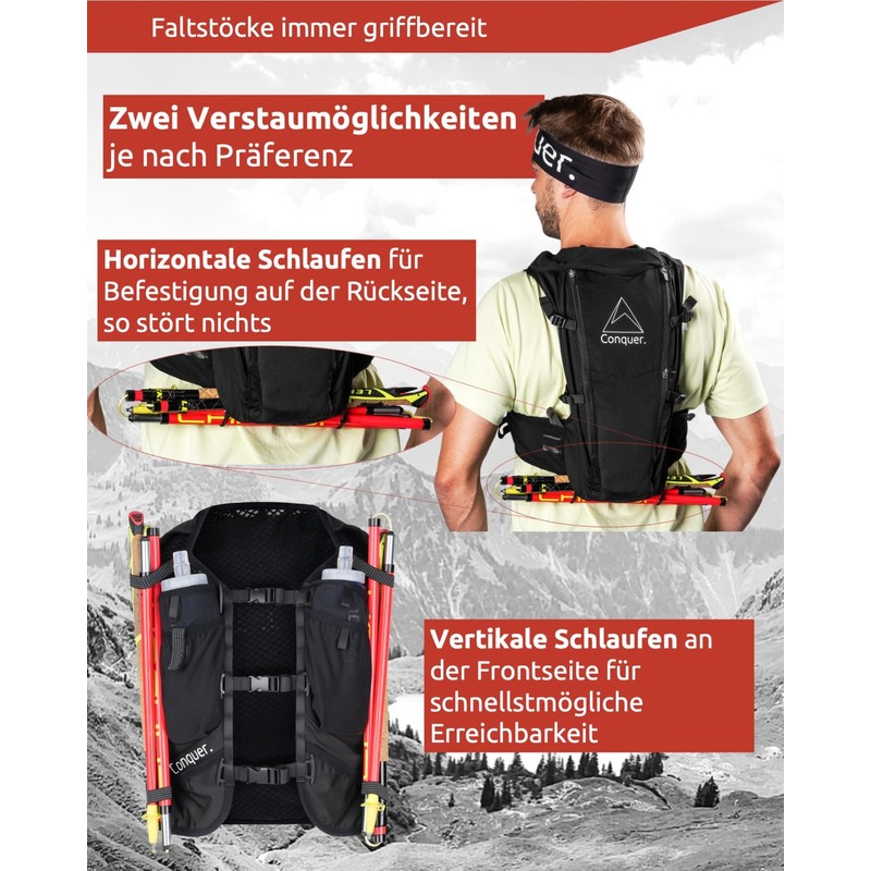 Conquer. 15L Running Vest Women/Men Ultralight Hydration Backpack, Trail Running