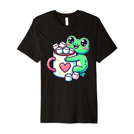 Kawaii Frog Hot Chocolate Marshmallow Premium T-Shirt