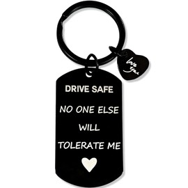 AmiCera Drive Safe Keyring, Father's Day Dad Gift, Gifts for Men Him, Keyring Gifts for Dad, Boyfriend Husband Anniversary Birthday Valentine's Day Funny Gifts from Friend Husband Wife