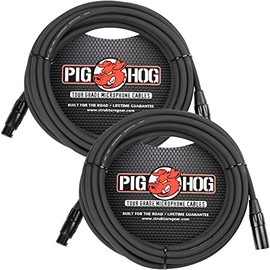 Pig Hog Paquete de 2 cables de micrófono XLR de 50 pies serie PHM50