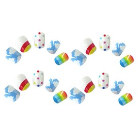 Baluue Press on Nails for Kids 24pcs Cartoon Nail Stickers Easy Application Creative Diy Manicure for Children's Parties Events