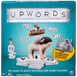 Spin Master Games, Upwords, Classic Word Game with Stackable Letter Tiles, Family Board Game, Crossword Activity, 1-4 Players, for Ages 8 & Up