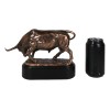 Wall Street Charging Bull Bronze Electroplated Resin Statue With Pedestal