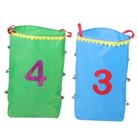 Hohopeti 2Pcs Outdoor Jumping Sack Race Bags for Adults Lightweight Fun Outdoor Activity for Sports Day Family Games and Backyard Play with Bells