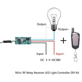 ZHOFONET Wireless Light Switch and Receiver Kit,3 Way Mini Wireless Lights swicth kit,DC 5V/12V/24V/30V 3A Wireless Relay Switch with 164FT Long Range for Motor,LED Light,Wireless Security Alarm.