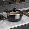 Nonstick Ceramic Coated Sauce Pan with Lid Black Crock Pot