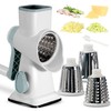 EDEFISY Cheese Grater Hand Crank Rotary Cheese Grater with Handle,3-in-1
