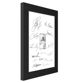 CreativePF [8x10-16x20bk-w] Signature Frame - Photo Frame with White Mat Holds 8x10-inch Media Including Installed Wall Hangers