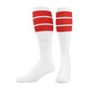 TCK Retro 3 Stripe Tube Socks (Red, Small)