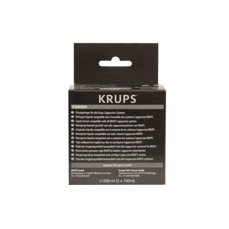 Krups XS9000 Flüssigreiniger für Kaffeevollautomaten mit einem Milchsystem, 2-er Pack