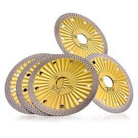 5Pcs/Box 4.5" Super Thin Diamond Tile Blade for Cutting Porcelain Tile Ceramic Granite Marble (5, 4.5")