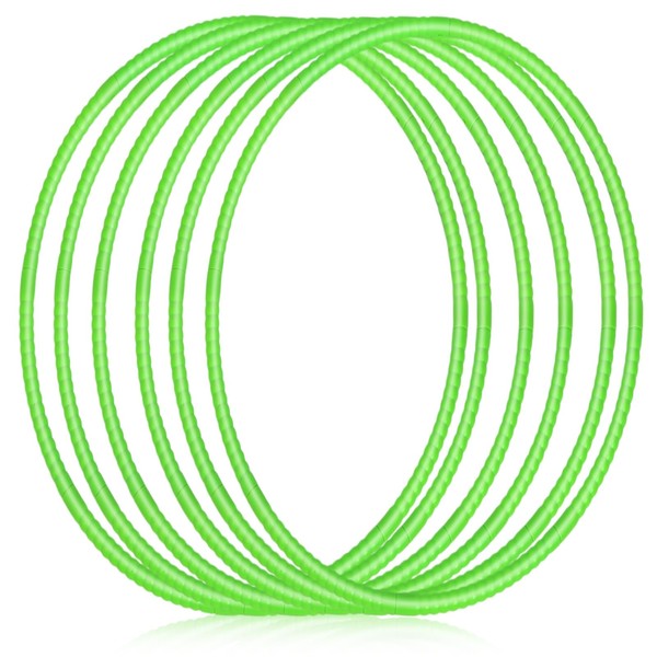 Shappy 6 Pcs Exercise Hoop Detachable Adjustable Plastic Toy Hoop Playground Toys Colored Hoop Circles for Teens Games Gymnastics Dog Agility Equipment Party Decor, 28 Inch (Green)
