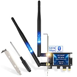 EDUP PCIe WiFi 6 Card 5.1 AX 3000 Mbps AX200 Dual Band 5.GHz/2.4GHz PCI-E Wireless WiFi Network Adapter Card for Desktop Windows 10 64-bit