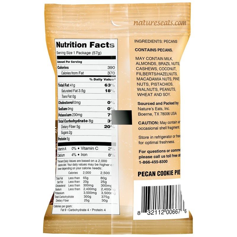 Nature's Eats Pecan Cookie Pieces, 2 Ounce (Pack of 12)