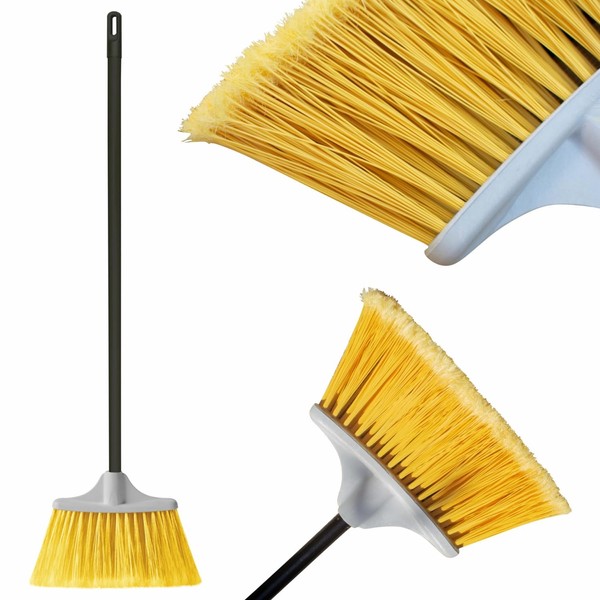 Sunny Garden Outdoor Broom with Handle 24 cm - Street Broom with Handle Made of Reinforced Steel - Street Broom Ideal for Hard Surfaces, Sweeping Leaves and Snow
