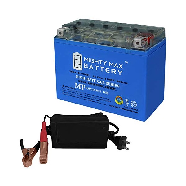 Y50-N18L-A3 Gel Battery for Yamaha XV920R Virago 82 + 12V 4Amp Charger