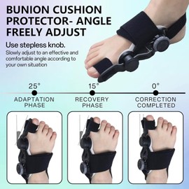Axioms Bunion Corrector for Women Big Toe, Bunion Relief Straightener, Bunion Splint-Adjustable Knob Bunions Corection,Black 1Pack
