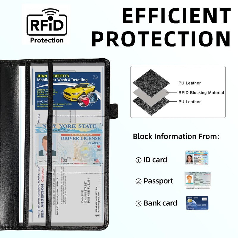 Tudguiloae Car Registration and Insurance Card Holder, Trunk Document Holder