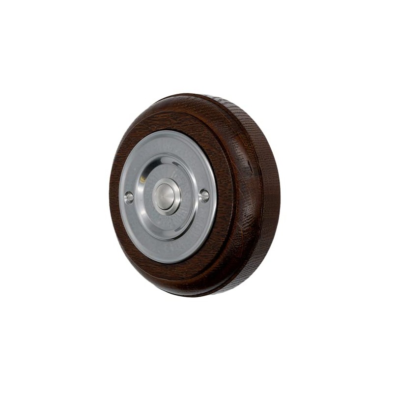 Modern Living Round Wireless Doorbell in Tudor and Brushed Nickel