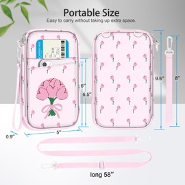 Fintie Family Passport Holder for Travel, 6 People Big Capacity RFID Blocking Travel Document Organizer Clutch Bag with Pen Holder Keychain Credit Cards Case Cover for Women Men, Tulip, Fashion