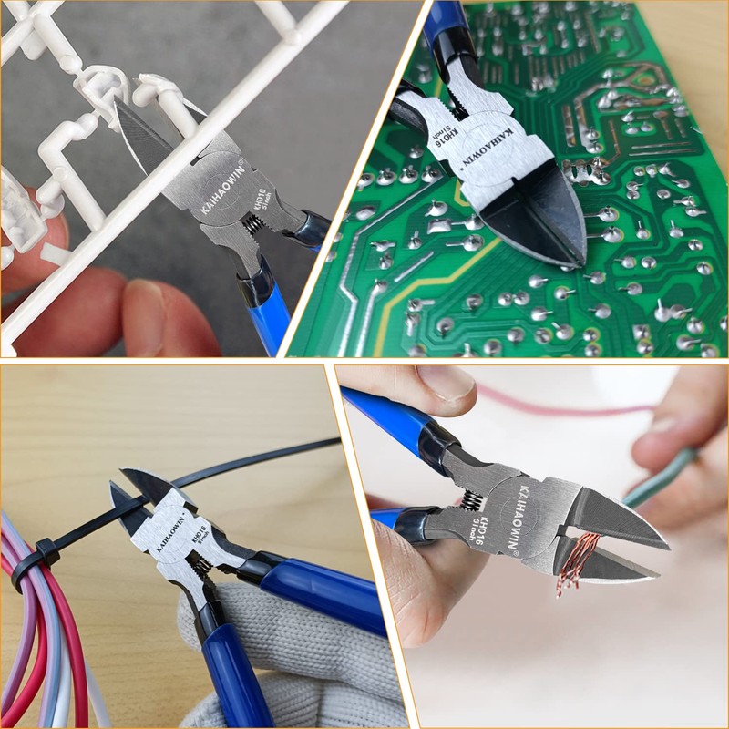 Wire Cutters 5", 5 Pack KAIHAOWIN Precision Flush Cutters Ultra