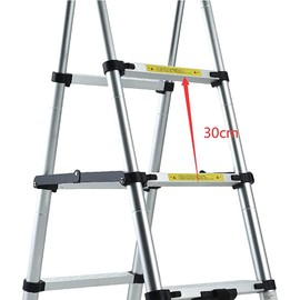 Extension Ladder 6+7 Step Ladders for Home Aluminium Herringbone Ladder 6.6ft + 7.5ft Telescoping Ladder Type A Frame Portable Compact Attic Ladder,Multi-Purpose Adjustable Ladders, Max Load 330lbs