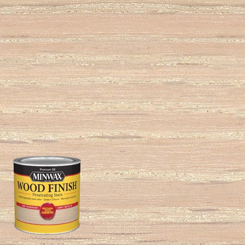 Minwax Wood Finish 227654444, 1/2 Pint, Simply White