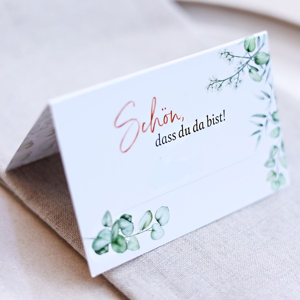 50 Place Cards Eucalyptus Design I Wedding or Christening I