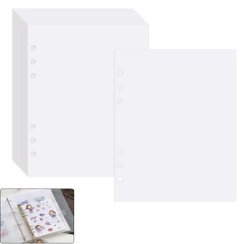40 Sheets 6-Hole Refills for A5 Notebooks, Removable Release Paper Sheets, Compatible with Personal Organizers, Loose-Leaf Notepad Mount, Seal Pad