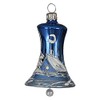 Christmas Tree Decoration Bell Royal Blue with White Winter Landscape
