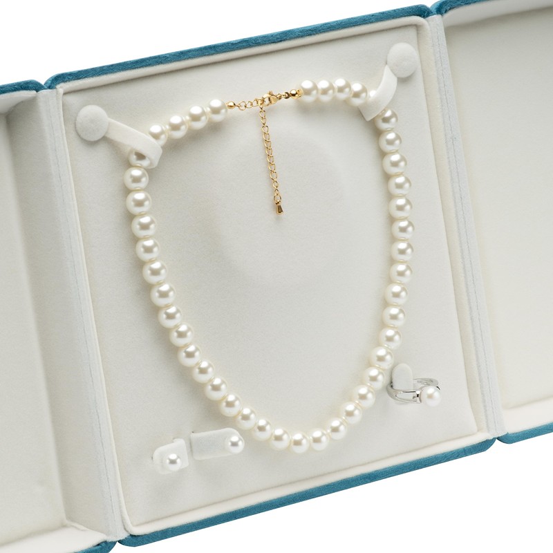 COWFEX Velvet Jewelry Set Box, Big Necklace and Ring Earring