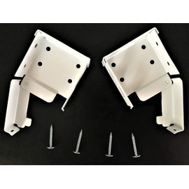 HomeAmore 1 Pair HP (High Profile) White Brackets with 4 Screws Included.