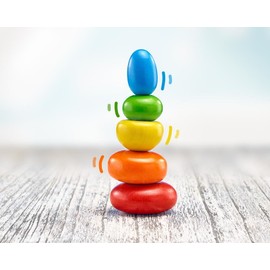 Selecta 62009 Wackelsteine, Stapelspielzeug aus Holz, 6 cm