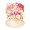 Sanrio Multipurpose Pink Flower on Tea Cup Message Card 656151