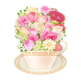 Sanrio Multipurpose Pink Flower on Tea Cup Message Card 656151