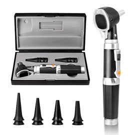 Scian Scian Otoscope Ear Scope with Light, Fiber Optic Otoscopes with Hard Plastic Case, Pocket Ear Infection Detector for Kids,Elders,Dogs,Home Use (Black)