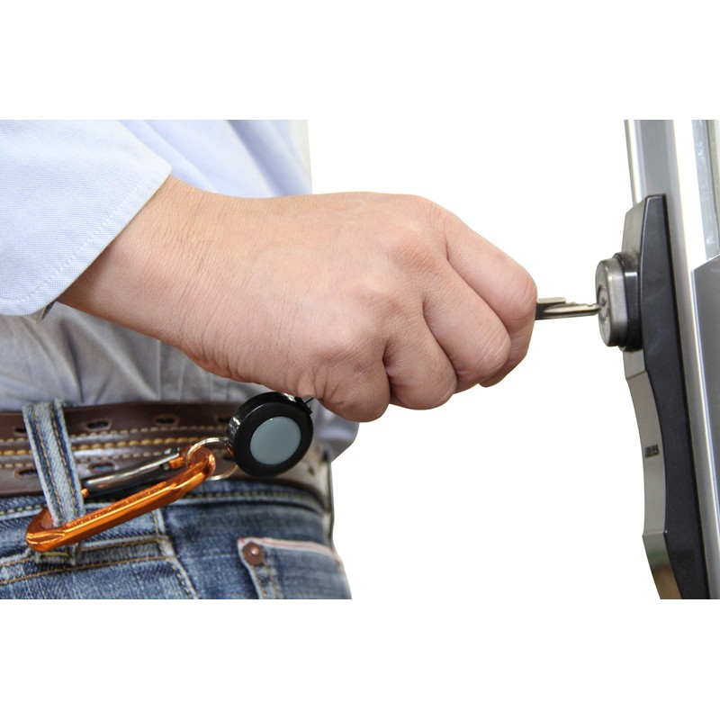 SK11 SAC-80KR Aluminum Carabiner with Key Reel, Orange