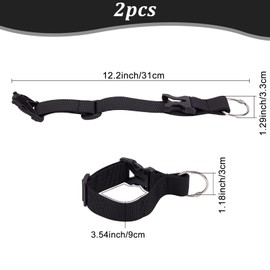 GORGECRAFT 2Pcs Luggage Straps Coat Jacket Gripper Holder Suitcase Belt Clip Ring Hook Black Adjustable Belt Straps with Rings and Plastic Release Buckle Add a Bag Luggage Strap Travel Accessories