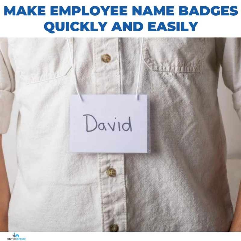 1InTheOffice ID Badge Holder 3x4, Plastic ID Card Holder, Clear