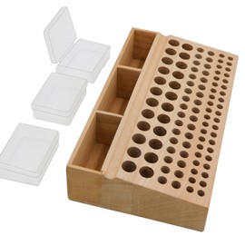 YVOKERN Leather Craft Tool Holder with 46/98 Holes,Professional Punch Craft Tool Rack,Leather Tools Storage Box for Leather working and Punch Tools organizer storage (98 Holes+3 Slots)