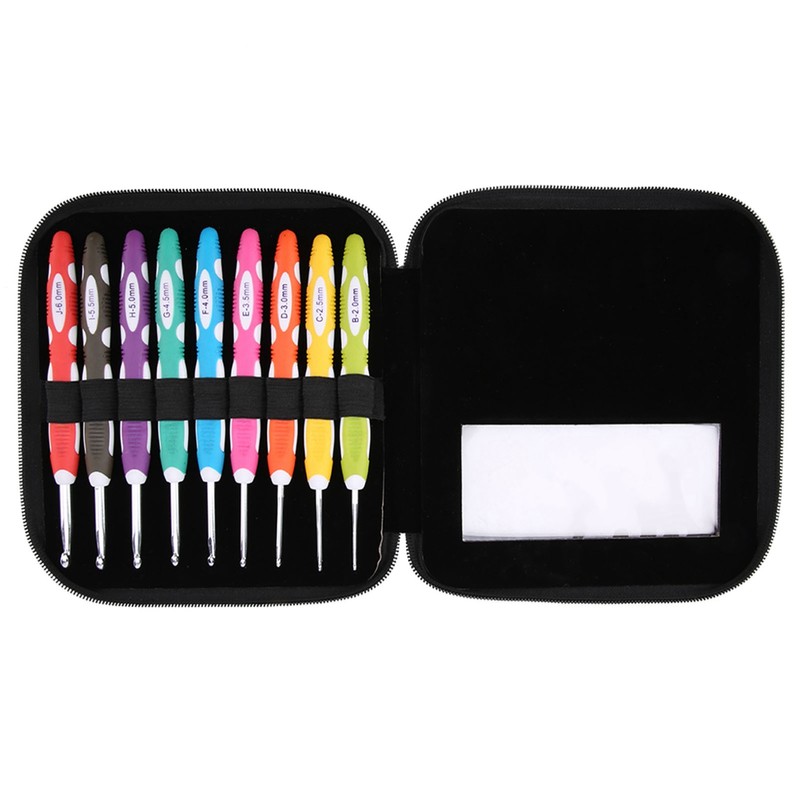 9PCS Crochet Hooks Set Knitting Smooth Needle Tools Ergonomic Plastic