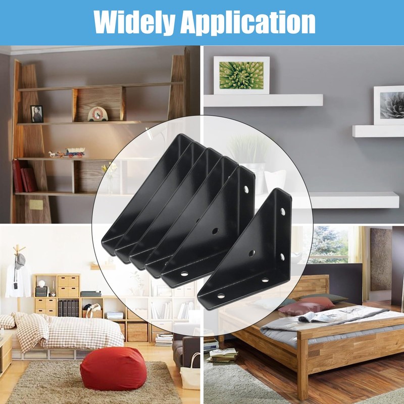 Zreneyfex 6Pcs Corner Brackets with Bolts,Cold Rolled Steel Bracket Connection