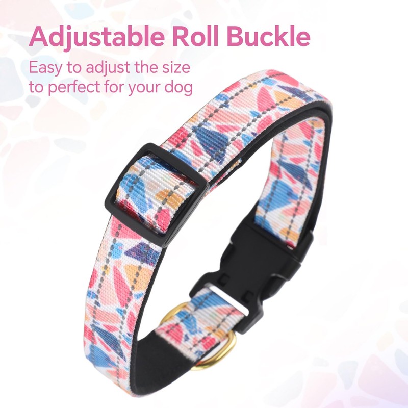 QQPETS Reflective Dog Collar with Soft Neoprene Padded Breathable Nylon