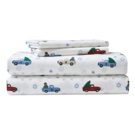 Eddie Bauer - Flannel Collection - 100% Premium High Quality Cotton Bedding Sheet Set, Pre-Shrunk & Brushed For Extra Softness, Comfort, and Cozy Feel, Queen, Winter Outing