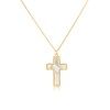 Imohen&Sam Cross Necklace for Women,14K Gold Plated Mother of Pearl