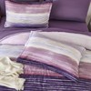 WONGS BEDDING 7 Piece King Comforter Set, Purple Striped King
