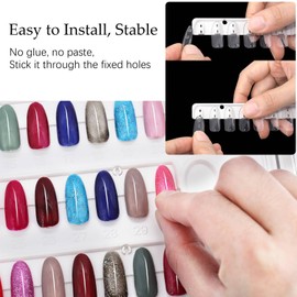 Nail Color Display Book Nail Swatch, C10 Plastic Nail Sample Display Book Nail Gel Color Card Book with Transparent Replacement Nails, No Need Pasting, No Need Glue (C10)