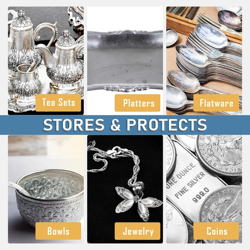Boao 10 Pcs Silver Storage Bags, 9 x 11.8 Inch