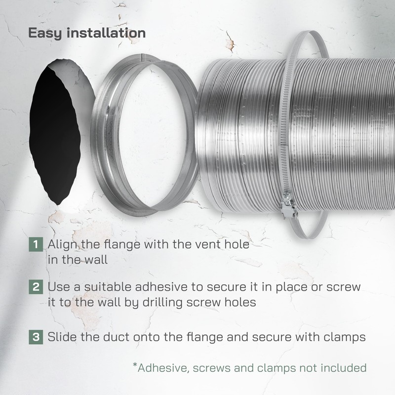 Vent Systems 8" Inch Metal Duct Connector Flange – Galvanized